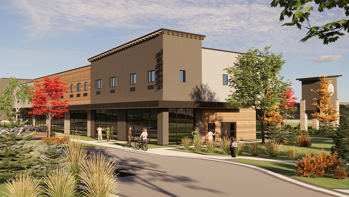 In Whitefish, Montana, Alpine 93/40, a mixed-use development, will provide both attainable-market-rate and below-market-rate units. Image courtesy of Alpine 93/40/Cushing Terrell.