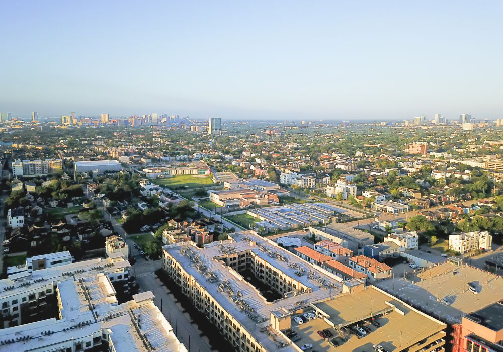 An aerial view of Houston's Fourth Ward, which includes Freedmen's Town. Photo by Trong Nguyen/Getty Images