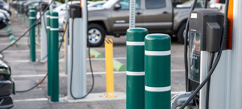 electric vehicle charging stations in parking lot sized for homepage sub feature
