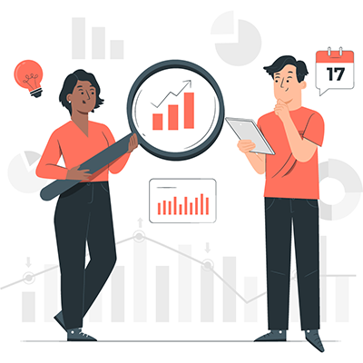 Various charts representing agency performance.