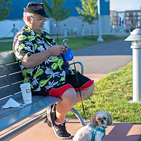 The multi-use trail system provides accessible access to many waterfront elements.