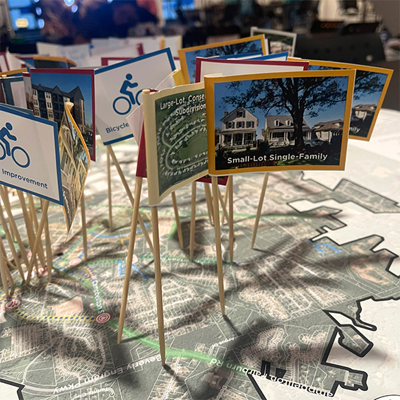 In Fairburn, Georgia, the 'Plant Your Flag' event helped the planning team understand the reasoning behind residents' priorities. Photo courtesy of TSW.