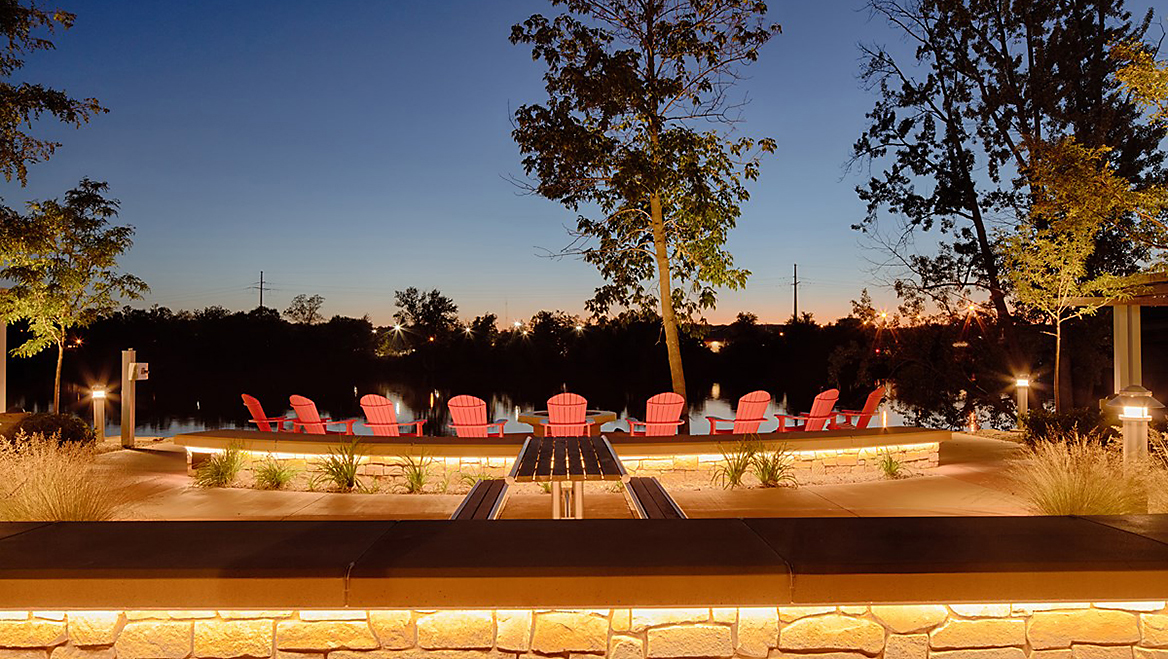 A signature Adirondack picnic plaza is the centerpiece of the park.