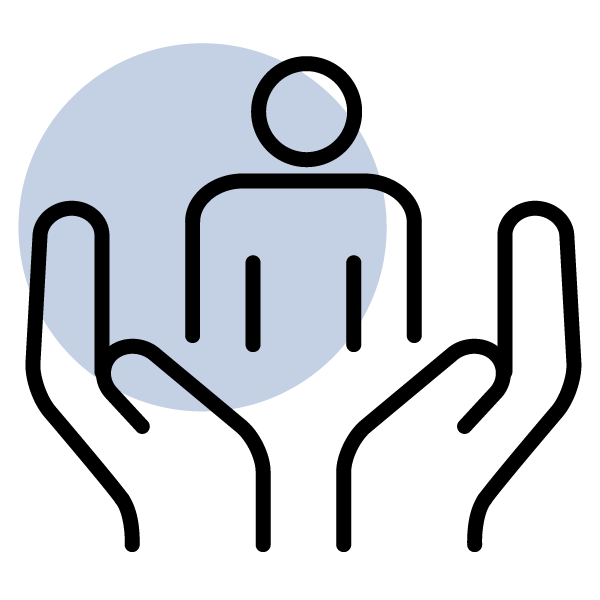 Combating Homelessness (21st Century ROAD to Housing Act) A spotlight on open hands holding a person.