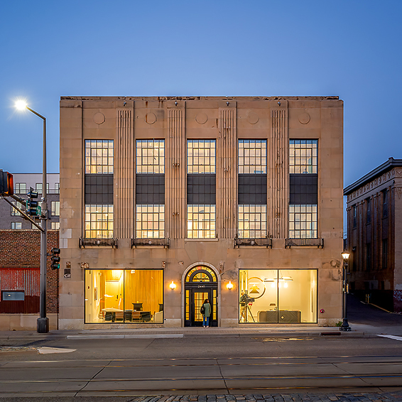 Sunrise Banks, operating since 1916, has allocated NTMC financing for projects along St. Paul's University Avenue corridor, such as a former furniture showroom and warehouse turned mixed-used space, featuring FilmNorth, a community-oriented media arts center. Photo courtesy of D/O Architects; Sunrise Banks.