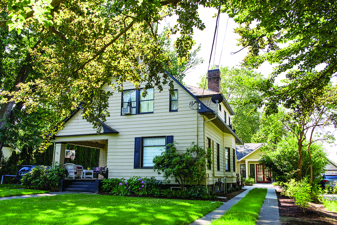 This ADU tucked behind a single-family home was built so the owner’s mother could have a separate living space after selling her Victorian home across town.