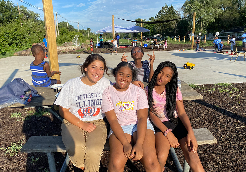 Roya and friends enjoying the park. Photo courtesy of City of Champaign, Illinois.