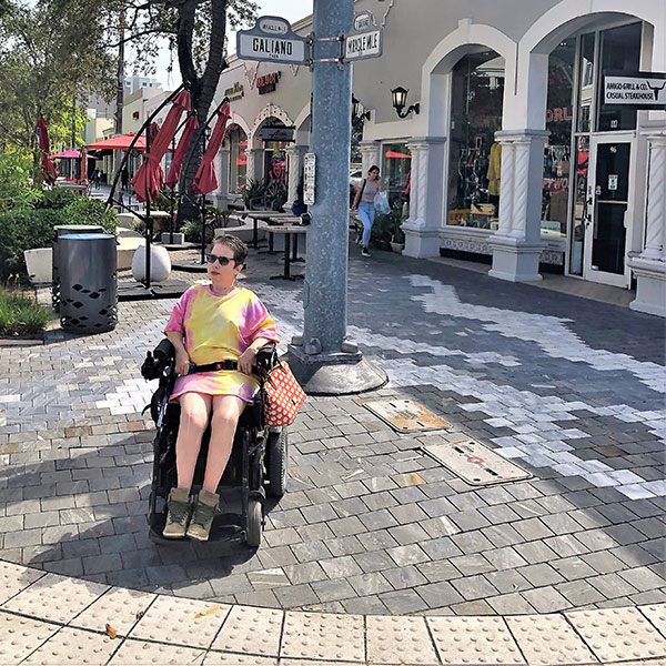 Super long curb ramps that line up with east-west and north-south crosswalks are a best practice. Photos courtesy of Steve Wright.