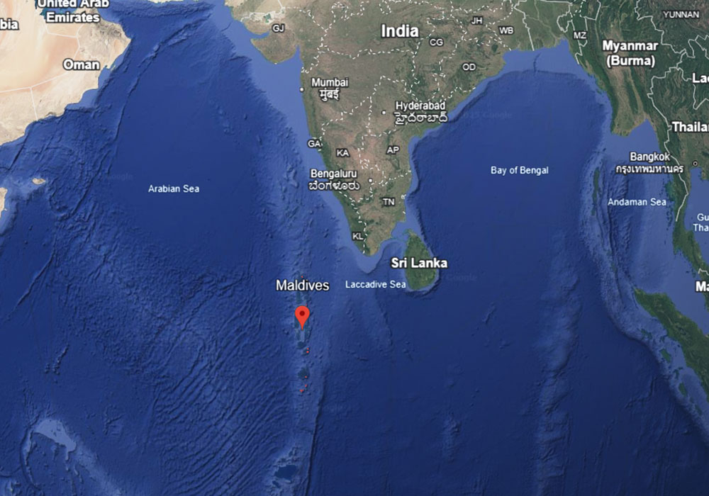 Google Eart Image of Maldives