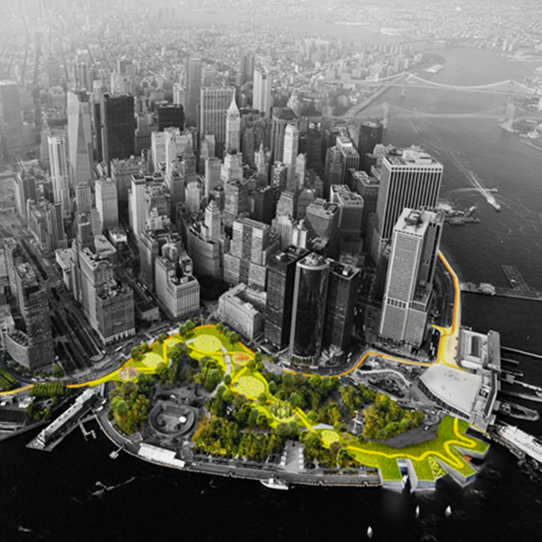 The Rebuild by Design competition developed implementable solutions such as The Big U project for Lower Manhattan. Images courtesy of Rebuild by Design.