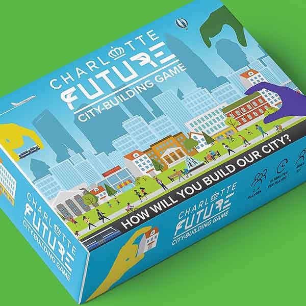 A city-building board game was also available in an online version. Photo by Portion & Pixels.