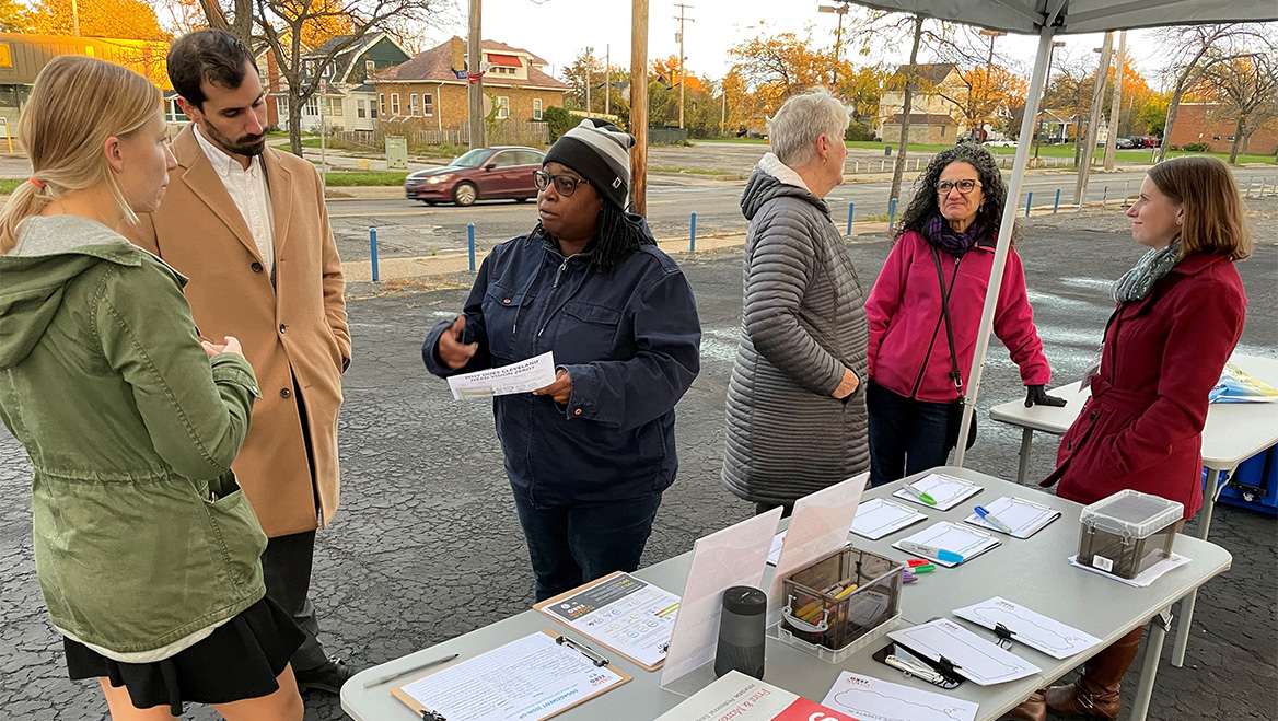 Vision Zero Cleveland gathered input from the community at local markets through prompt cards like: 'My primary safety concern is?' Source: Vision Zero Action Plan, 2022