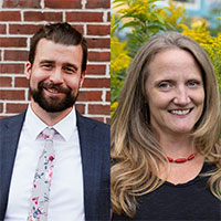 Luke Van Denend and Zoe Miller headshots