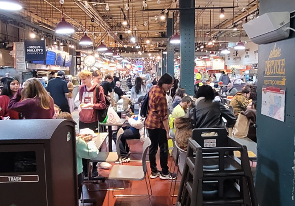 Planners' Day of Service Participants conducted a sensory audit of Reading Terminal Market in Philadelphia. Credit: Women & Planning Division.