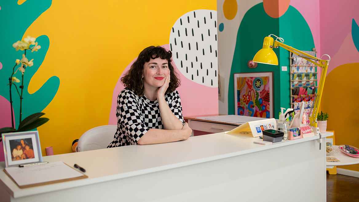 Adrianne Hawthorne, an artist and boutique owner in the Ravenswood neighborhood, was inspired by Johnson's Instagram posts to visit new places and drove into her grandma's 'no-go zone.' Photo by Tonika Lewis Johnson.