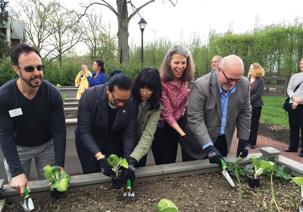 A community gardening event during the planning process