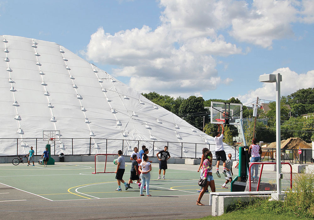 During winter, the marine terminal is used to store salt