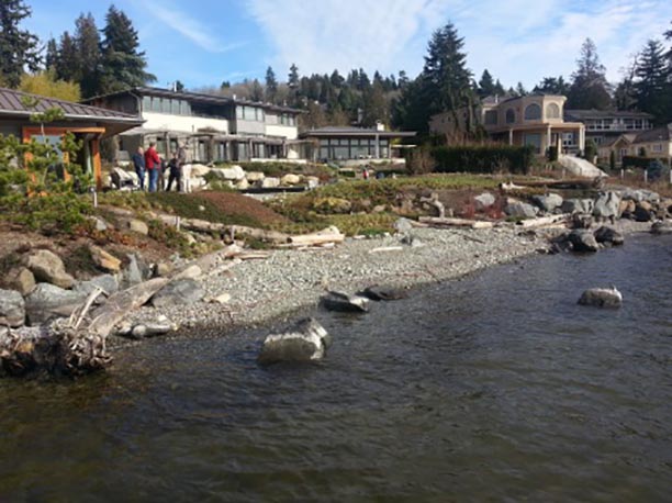 Residences were attracted to natural shore methods used to protect the shoreline