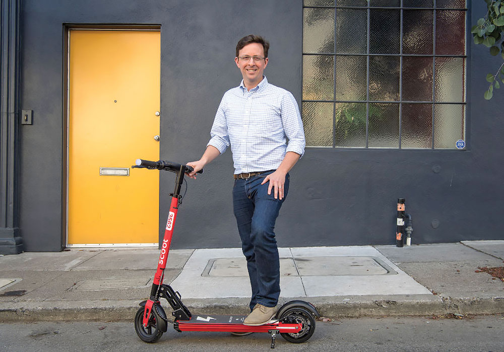 Scoot CEO Michael Keating worked with officials to comply with San Francisco city rules. Photo Bloomberg via Scoot.