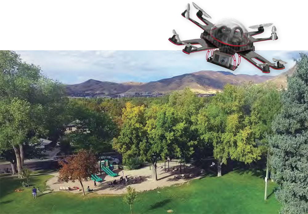Planning still has a long way to go when it comes to taking advantage of drones, particularly in assessing how large parcels of land like parks are used. Photos courtesy Keunhyun Park and ewg3D/iStock/Getty Images Plus.