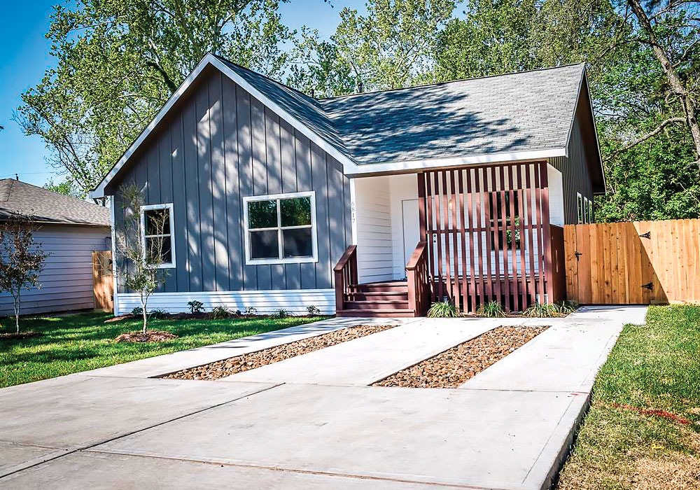 Supported by federal recovery funds, Houston’s Community Land Trust serves as a developer for homes on land bank property. The program helps flooded low-income residents buy affordable homes in less flood-prone areas. Photo courtesy houstonclt.org.