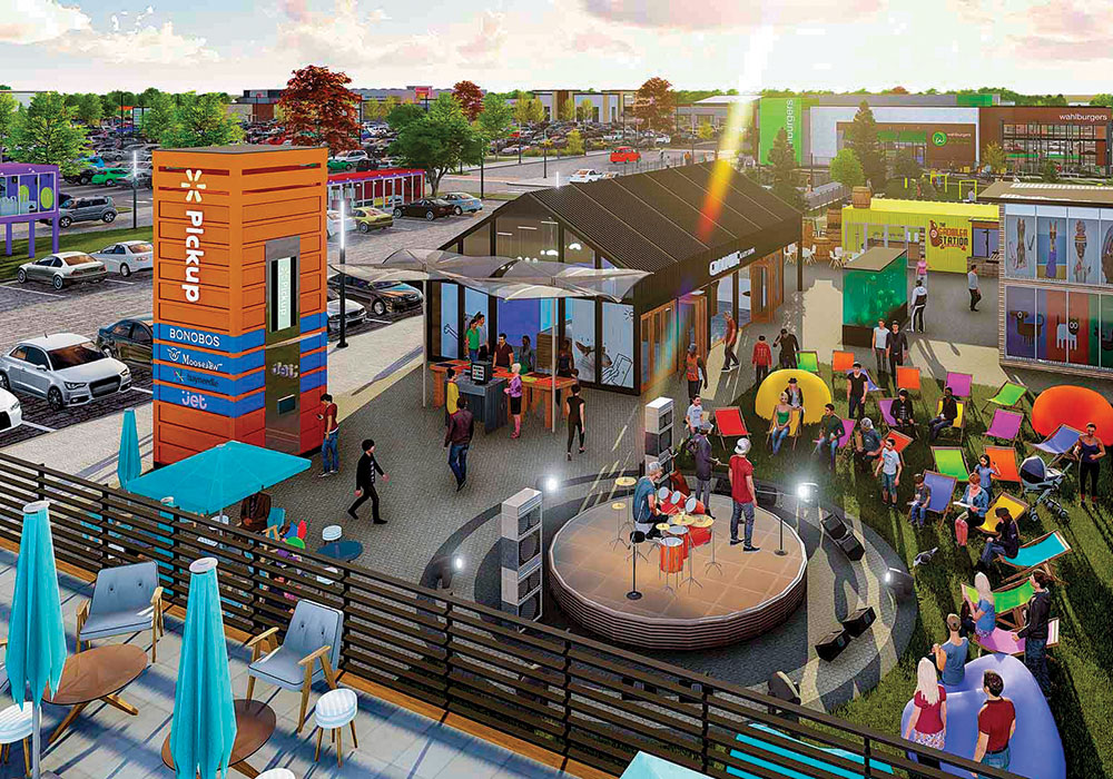 The prospect of fewer customers' cars led Walmart to create an infill strategy that creates destinations from otherwise empty parking spaces.