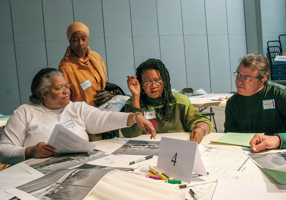 More than 100 residents from six neighborhoods gathered to create a new vision for the West Chapel Hill Street Commercial Corridor in 2007. Photo courtesy Duke University Office of Durham and Community Affairs.