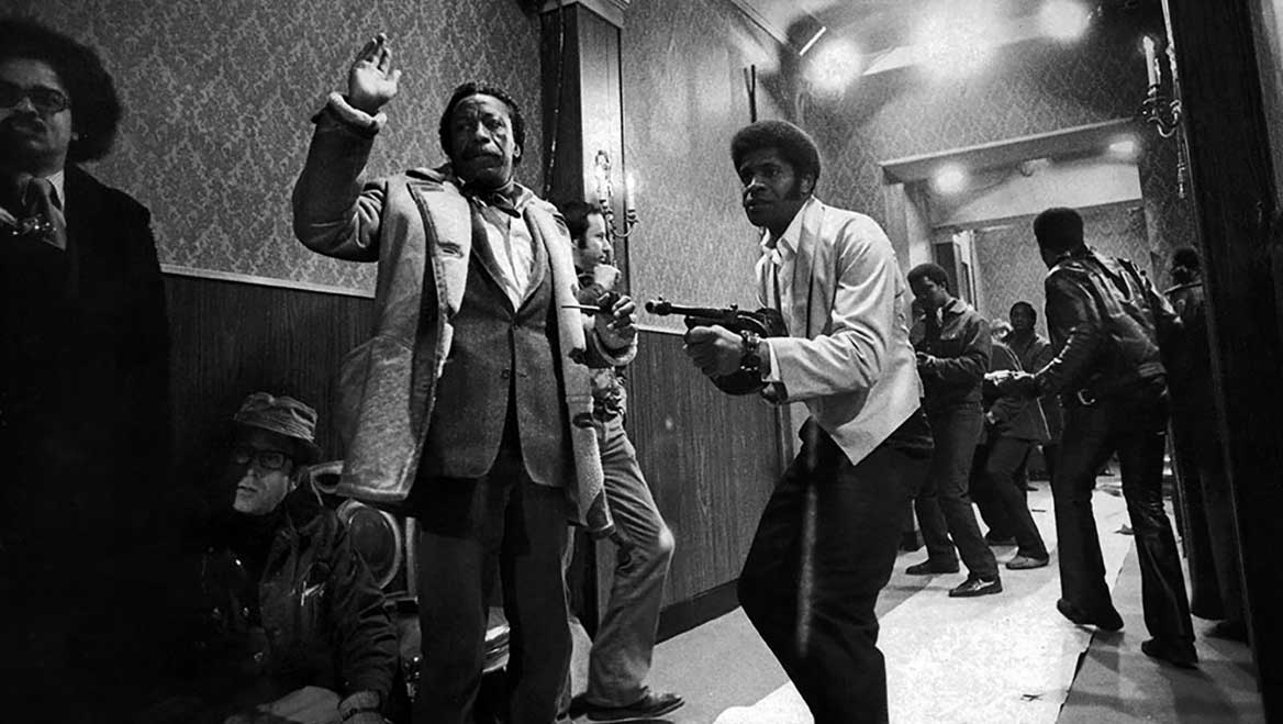 Gordon Parks (with hand raised) directing Shaft in 1971. Photo by Librado Romero/The New York Times.