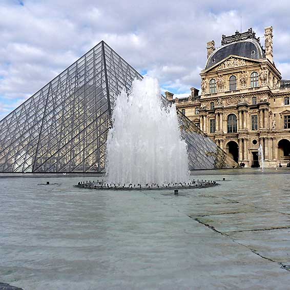 Pei-designed Louve Pyramid. Photo by lucamato/iStock Editorial/Getty Images Plus.