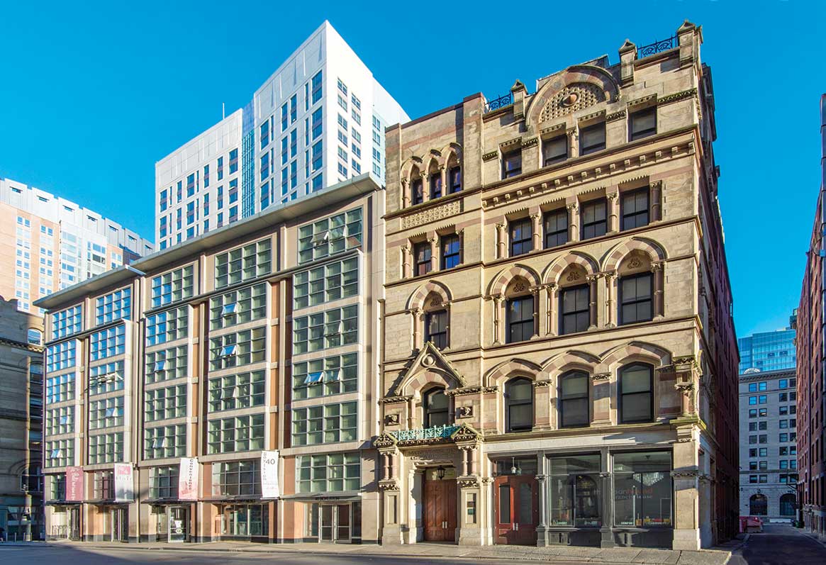 Built in 1875 as the Boston Young Men’s Christian Union, The Union at 48 Boylston was rehabbed in 2019 to provide 46 units of affordable housing, including 25 for those who have experienced homelessness. Photo by Joel Howe.