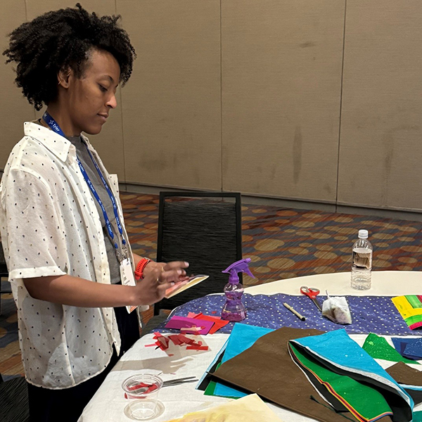 Participants, like Erin Lapeyrolerie, lean into their creative side to engage and advocate through art.