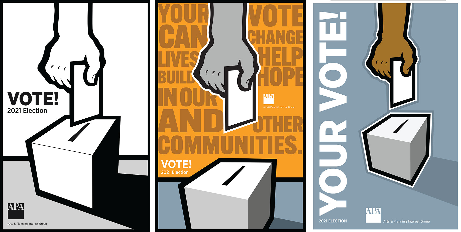 Moore created the following images to help encourage participation in the 2021 APA leadership elections.