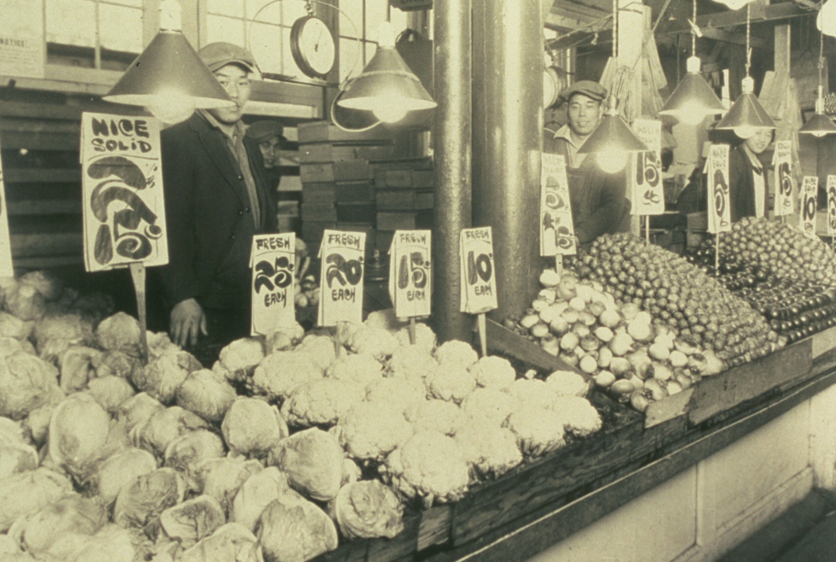 Japanese farmers at the Pike Place market in 1930. Courtesy of Pike Place Market PDA.