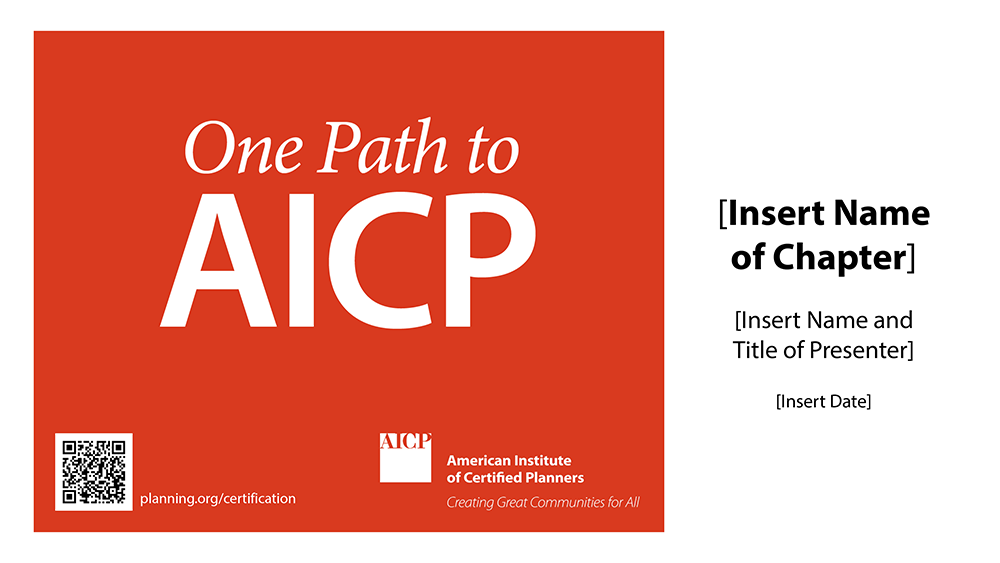 One Path to AICP Presentation Cover Image