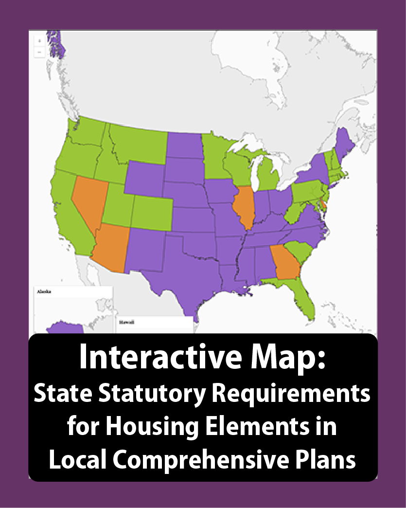 State Statutory Requirements for Housing Elements in Local Comprehensive Plans for Housing Supply Planning carousel Interactive Map: State Statutory Requirements for Housing Elements in Local Comprehensive Plans