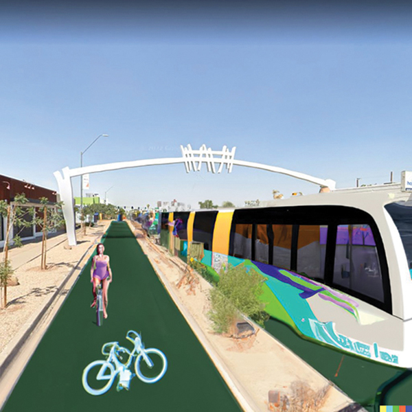 by sustainable transit. Image by @betterstreetsai.