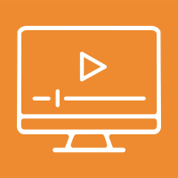 Catalyst Outline of a computer with a play button at center