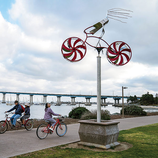 In Coronado, planners and arts advocates worked to build consensus from a wide variety of constituents and manage multiple federal, state, regional, and local jurisdictions to implement a permanent public art program with dozens of installations on this small island community. Photos by Ariana Drehsler.