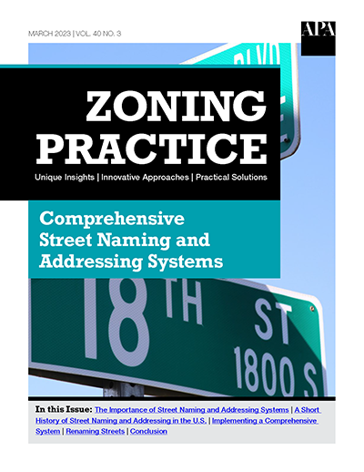 Comprehensive Street Naming and Addressing Systems.