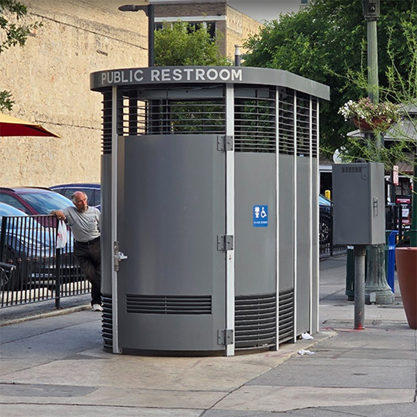 Creating access to toilets in public spaces, like this Portland Loo model, supports access to dignity. Photo by Chris Quattro.