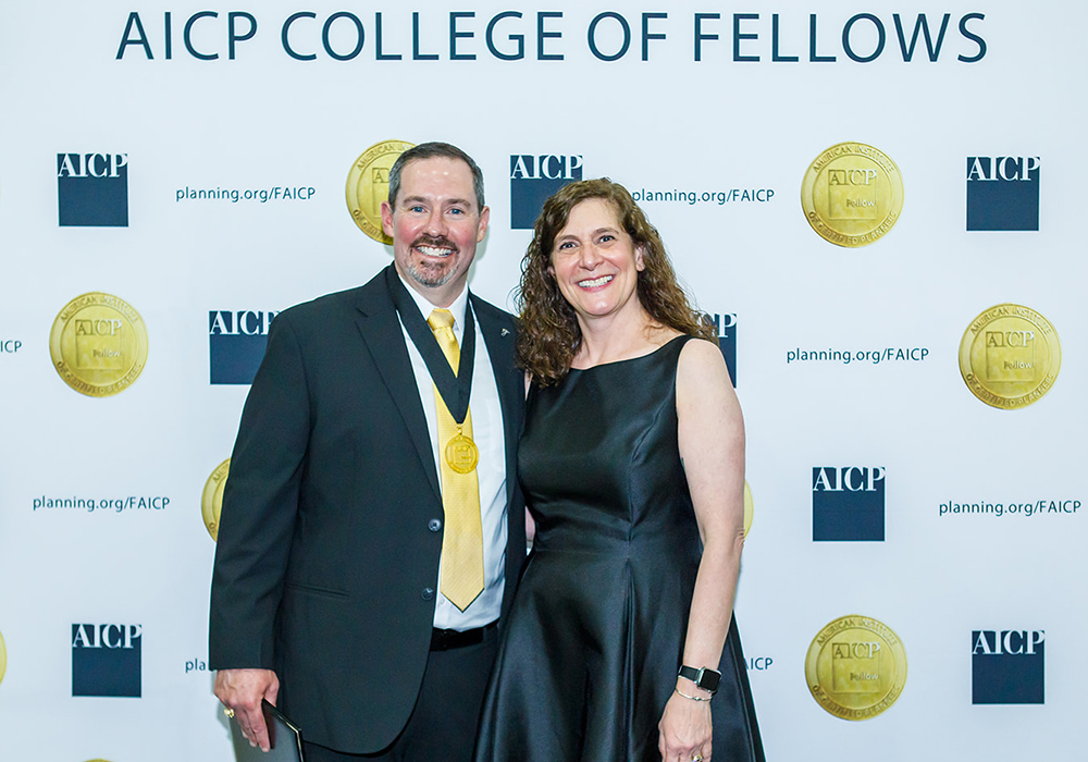 Turner and his wife, Mylissa, moments after the Class of 2026 FAICP induction ceremony.