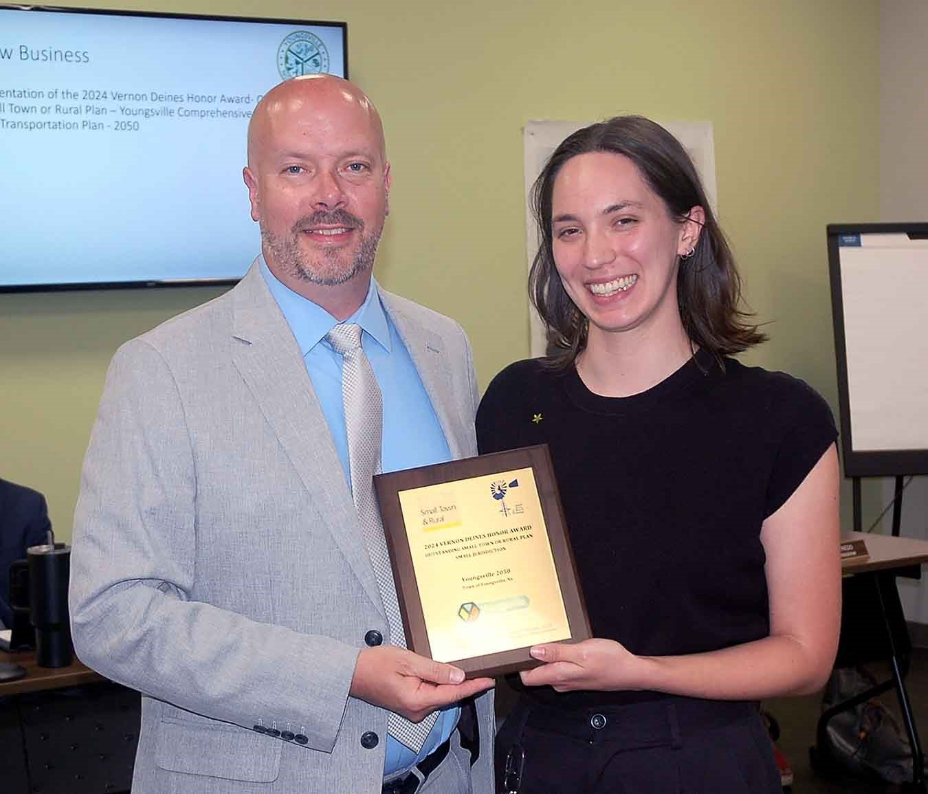 Youngsville Award Presentation to Mayor Flowers by Lucy Garcia