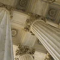 Upward view of columns.