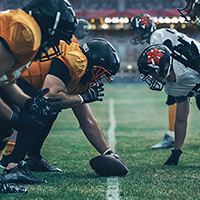 Football players on the field