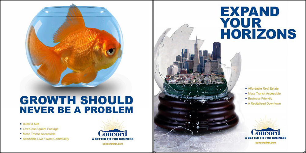 Ad for campaign: Concord A Better Fit for Business, winner of Donald Hunter Award, APA Economic Development Division.