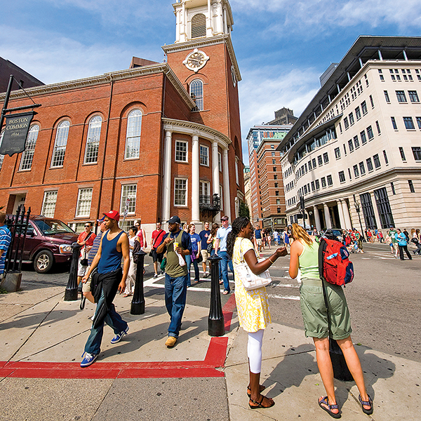 Another program, All Inclusive Boston, aims to attract a more diverse audience and promote cultural assets, including the Park Street Church and Freedom Trail at Boston Common. Photo by Mauro Toccaceli/Alamy.