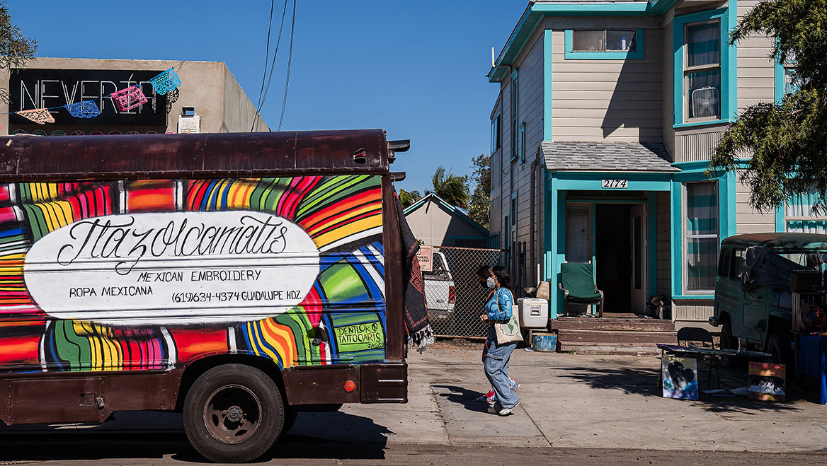 Walking in the Barrio Logan neighborhood near Chicano Park. Photos by Ariana Drehsler.