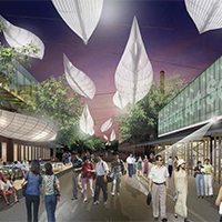 798 Arts Plan interior corridor A proposed arts school intends to infuse the district with fresh talent and ideas, and outdoor plazas and streets are often used for fashion shows and large-art installations.