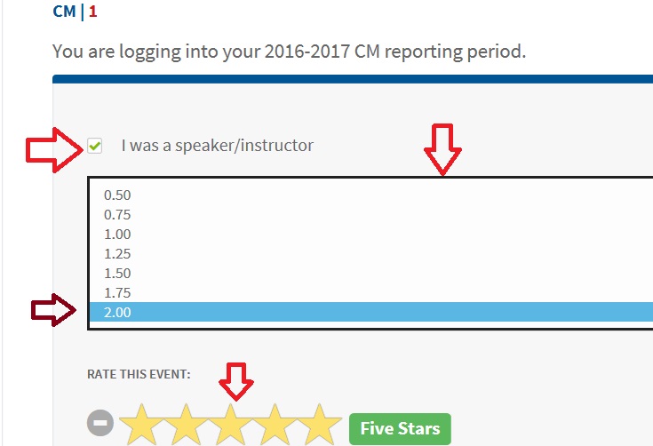 Part of the CM logging process, image of claiming CM speaker credit