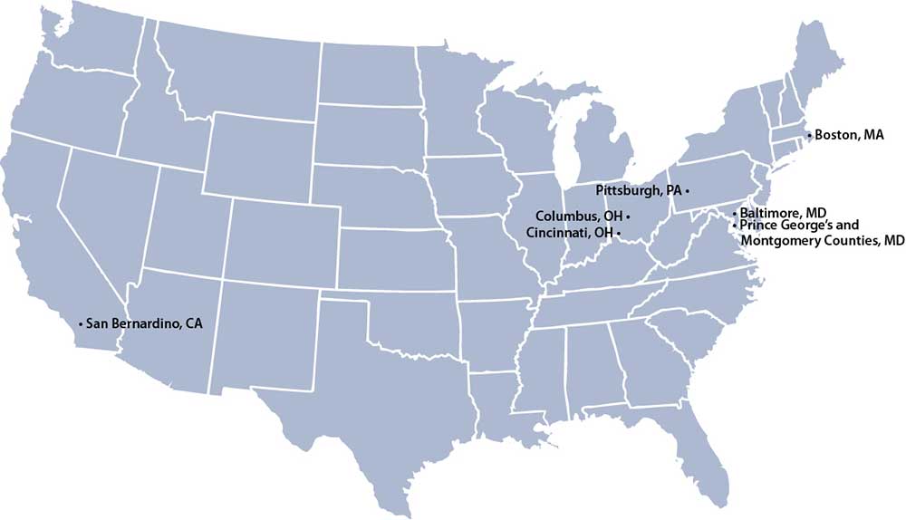 Figure 4. Communities served by the six AIHC nonprofit hospital and health system participants (Center for Community Investment)